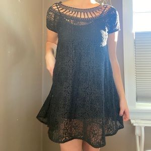 Free People Black Lace Dress